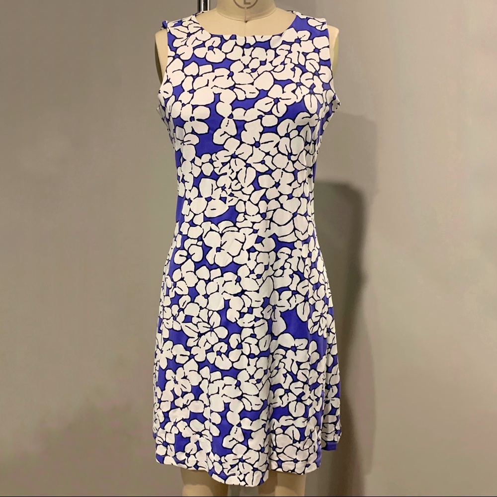 Mahi Gold Periwinkle Patterned Shift Dress